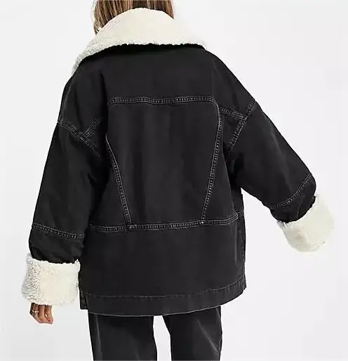 Winter New Arrivals Women Coat Borg Denim Jacket