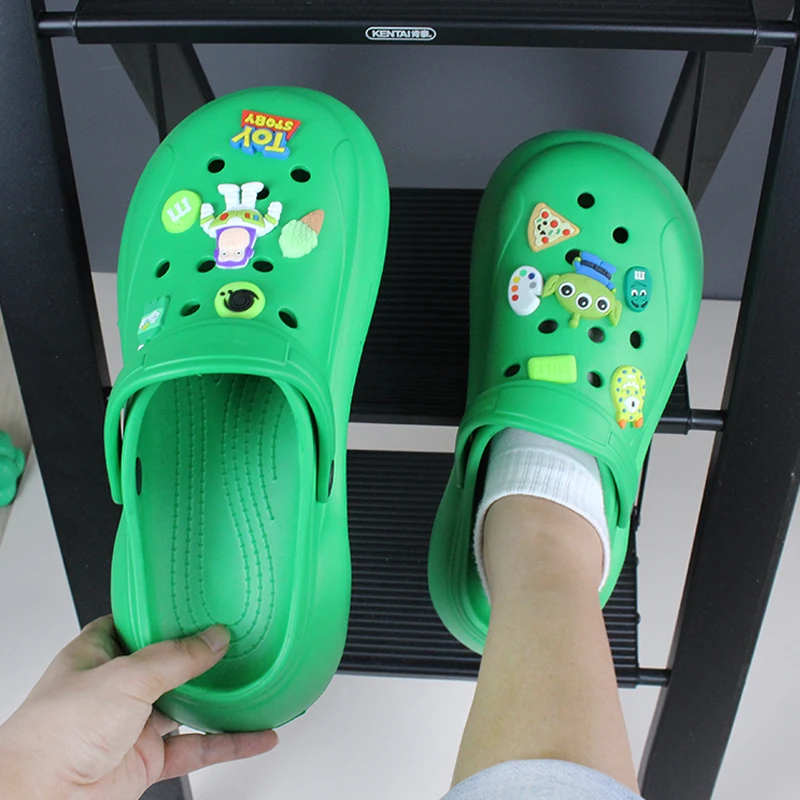 GRS Women EVA Wedge EVA comfortable clog pillow fashion clog Thick soled clog with charms