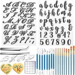 Fondant Cookie Decorating Tool Set alphabet clear stamp cake embosser letter cake plastic mold cake fondant tools cookie cutter