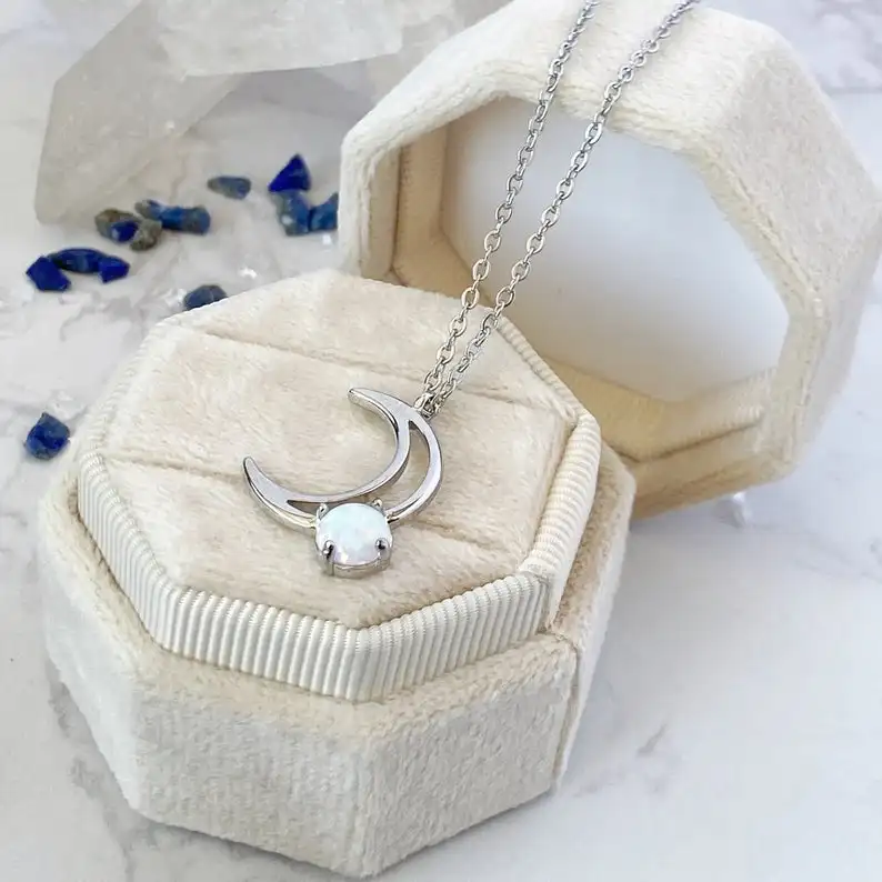 Inspire ювелирные изделия колдовское ожерелье Луна фазы ожерелье милый вырез Луна с опалом ожерелье для женщин подарок