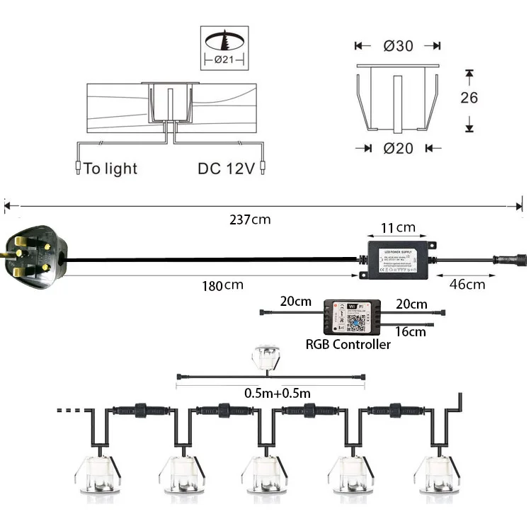 10 шт. IP67 Светодиодные палубные светильники 12 в низкое напряжение для сада двора ступенек лестницы патио напольные декоративные 0 6 Вт