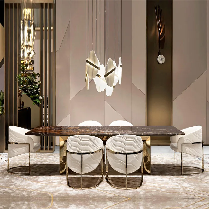 Italian style Luxury Design Stackable Leather Restaurant Dining Chair with stainless steel for Living room/restaurant/wedding