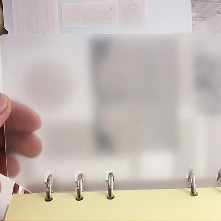 PVC frosted transparent file divider Clear file holdes bugdet insert pvc holder for notebook