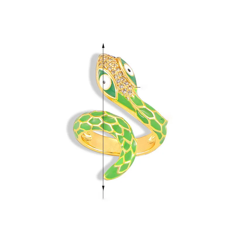 Snake shaped rings  Enamel sterling silver 925 high quality rings  925 sterling silver rings snake