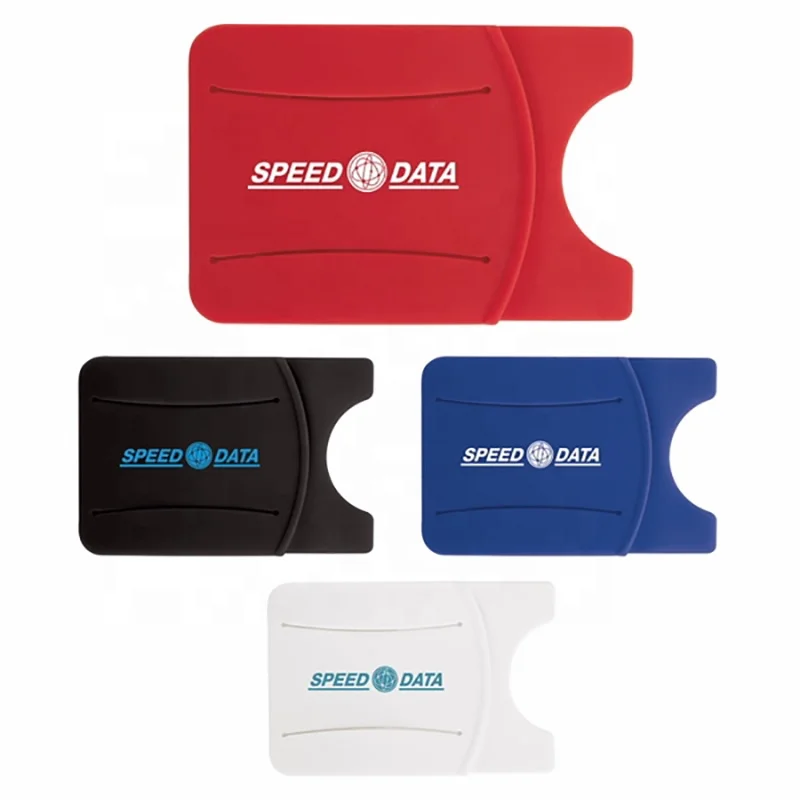 Promotional Silicone Phone Wallet with Finger Grip Slot Cellphone Smart Wallet with Logo