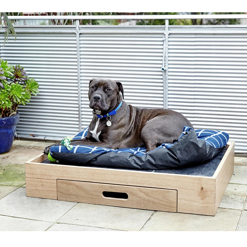 Factory custom luxury wood pet bed dog house wholesale wooden dog bed frame for large dog
