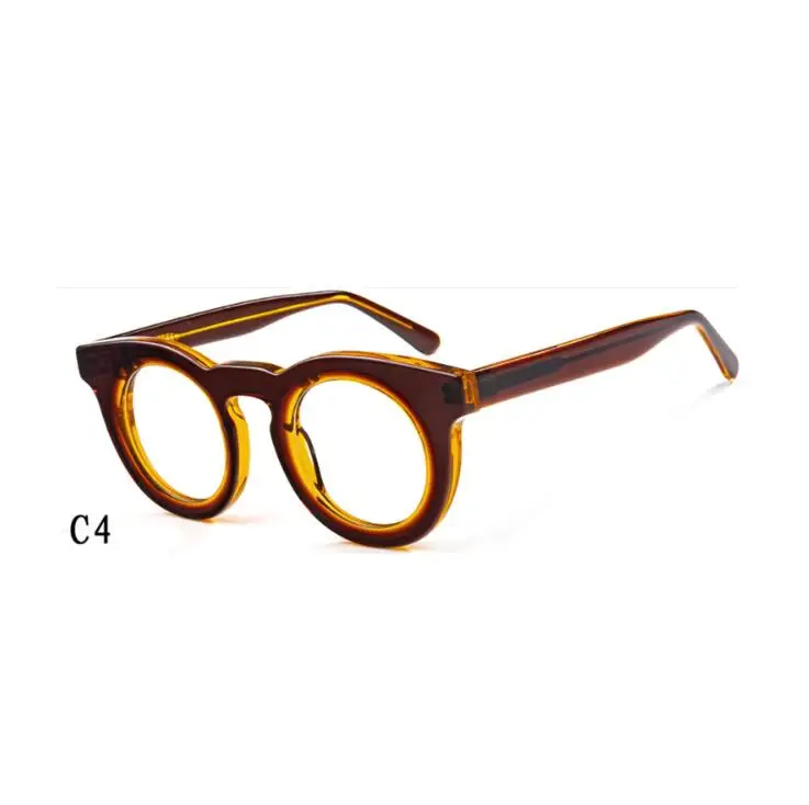 2024 Fashion High Quality Luxury Acetate Thick Round Optical Titanium Eyeglasses Frame Lady Computer Eyewear For Women