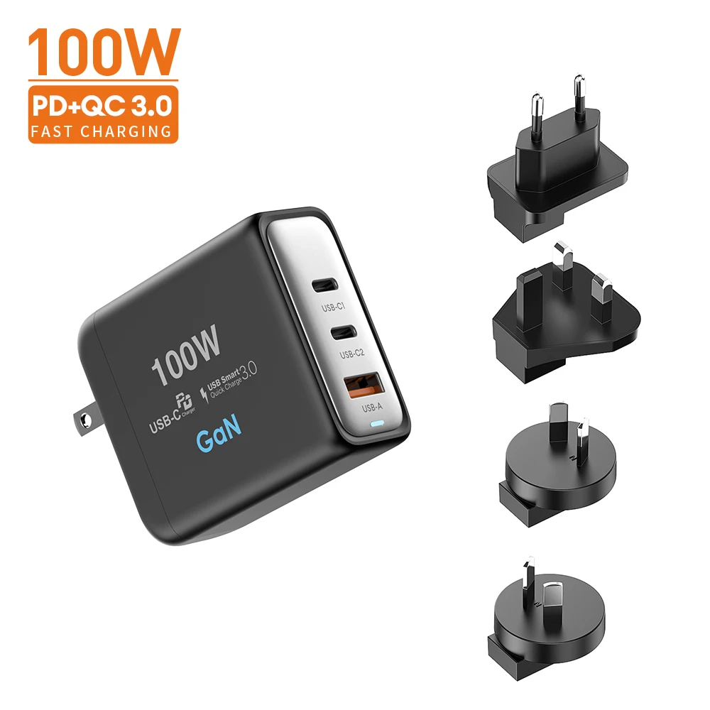Vina Top Selling Products 2024 Ama Fast Charging Wall Charger 45W 100w Qc3.0 3 Port type c Multifunction Chargers For Anker