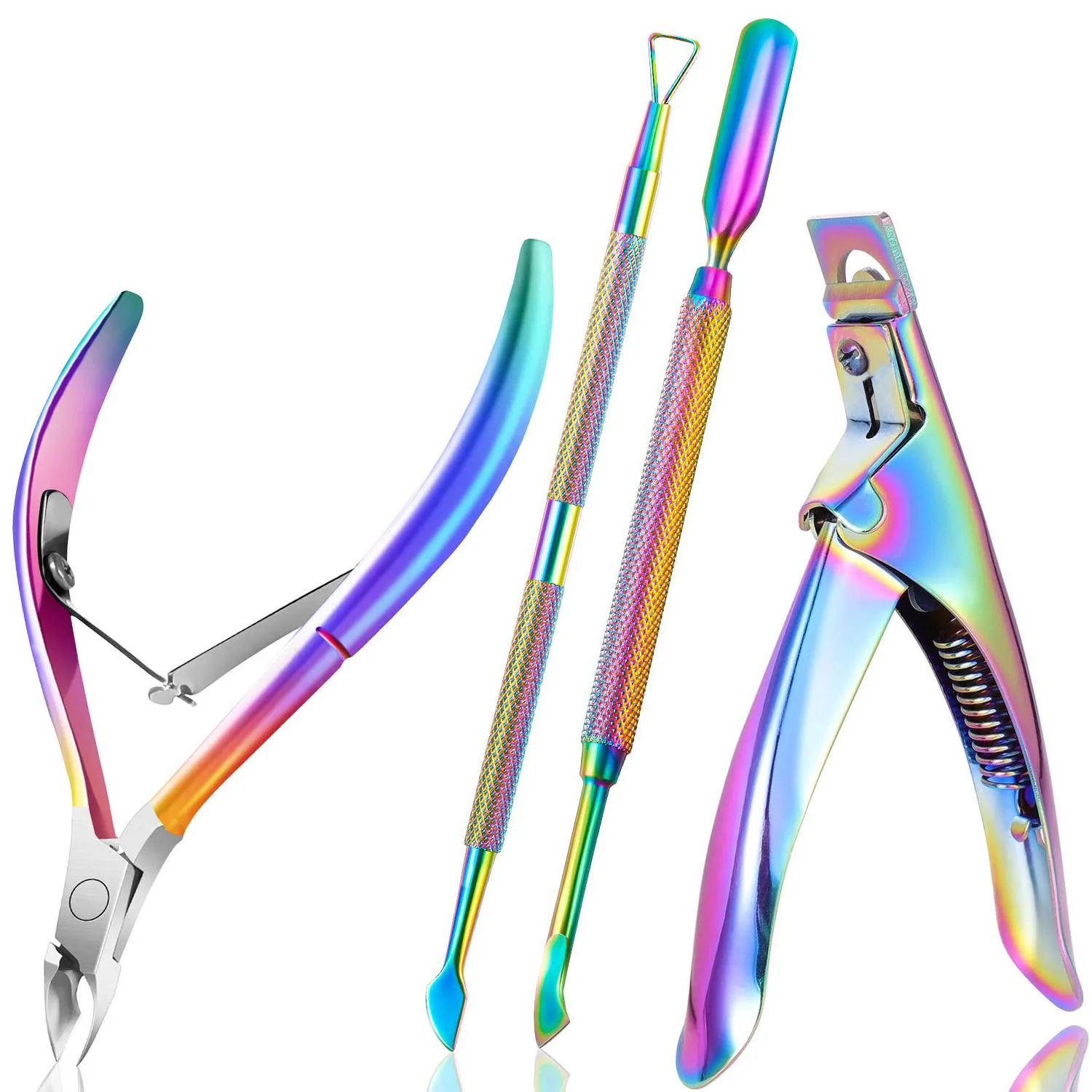 Custom Logo Nail Clipper Stainless Steel Push Artificial Acrylic Nail Tip Clipper Cutter Trimmer Manicure Pedicure Cutter Sets