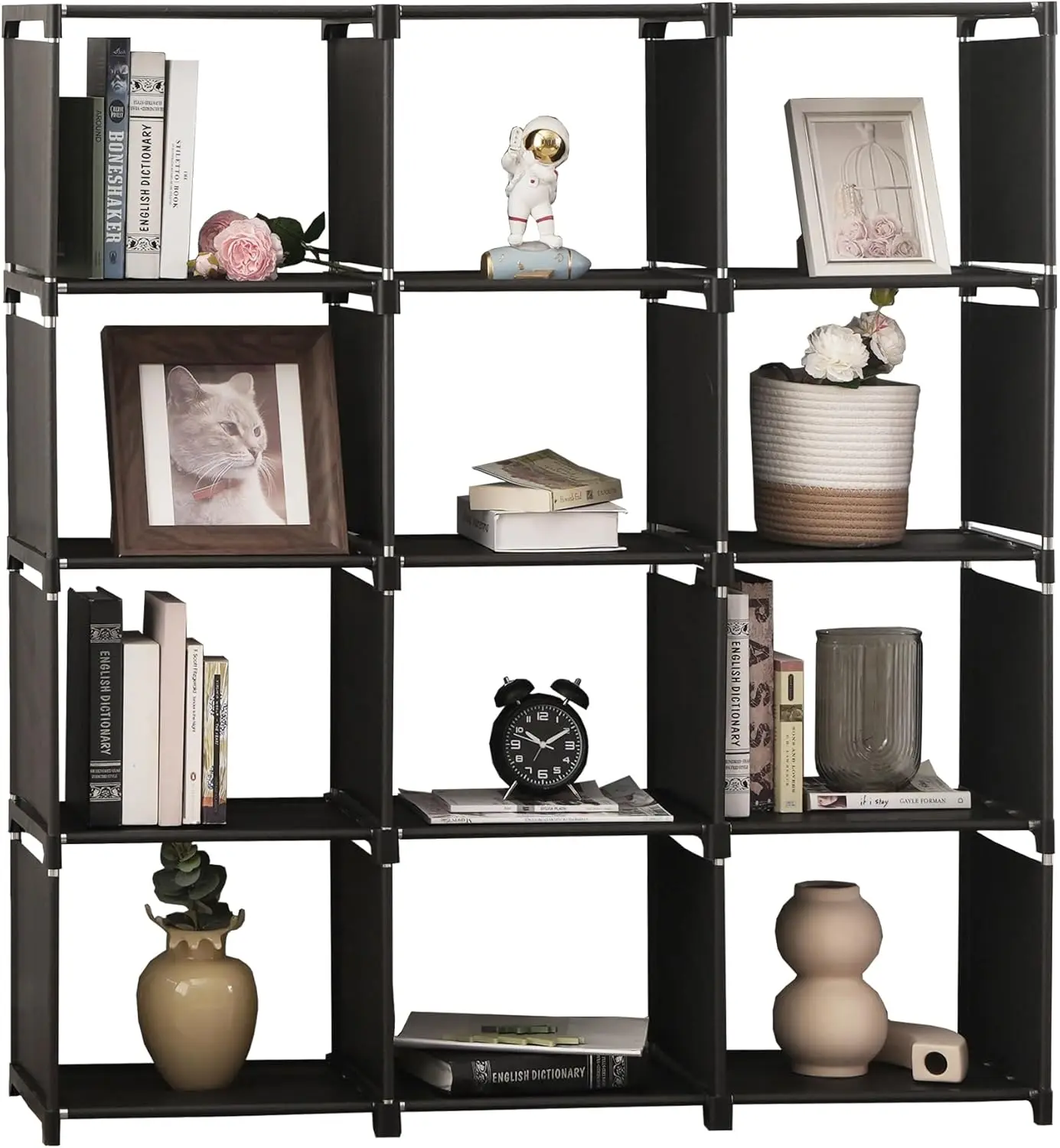 Book Shelf Assembled Storage Rack 6/9/12/15/18/20 Grid DIY Bookcase Vertical Cabinet Bookshelves Large Cube Storage