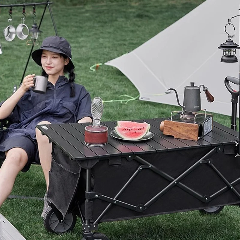 Entai outdoor multipurpose utility camping fishing floding Heavy Duty Folding Beach Trolley Wagon Cart trolley with wheels