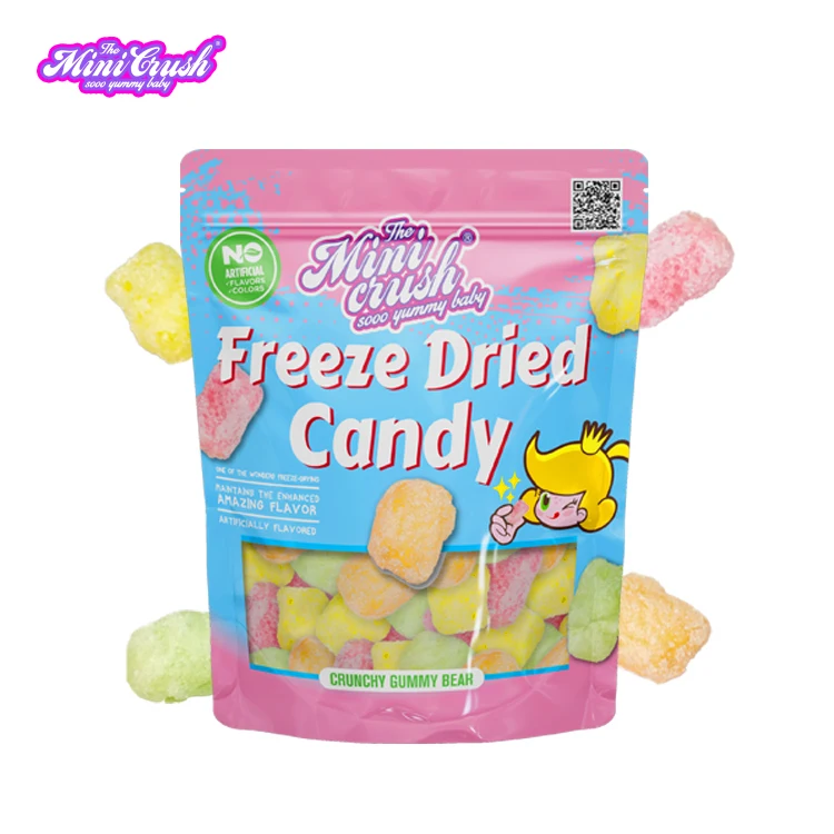 Bear Candy Crunch puffed Candies Wholesale Custom Freeze Dried gummy bear candies with natural colors&flavors