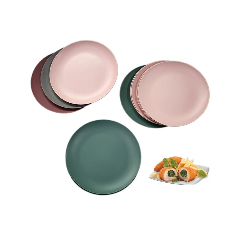 Matte Surface Dinner Plates Colorful Melamine Dishes Sets