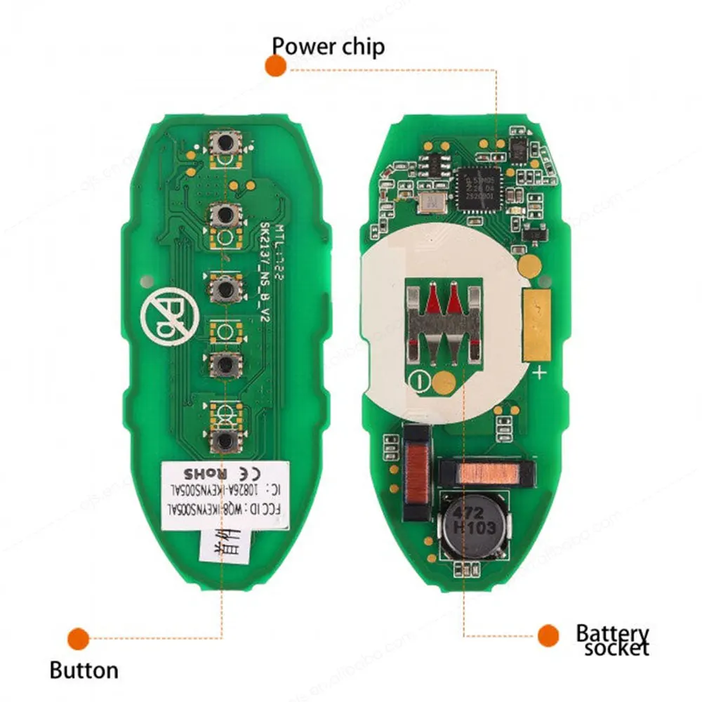 Autel IKEYNS005AL IKEY NS005AL 5 Buttons Key for Nissan Used with Altra Car OBD2 Scanner Diagnostic Tools KM100 IM508 IM608