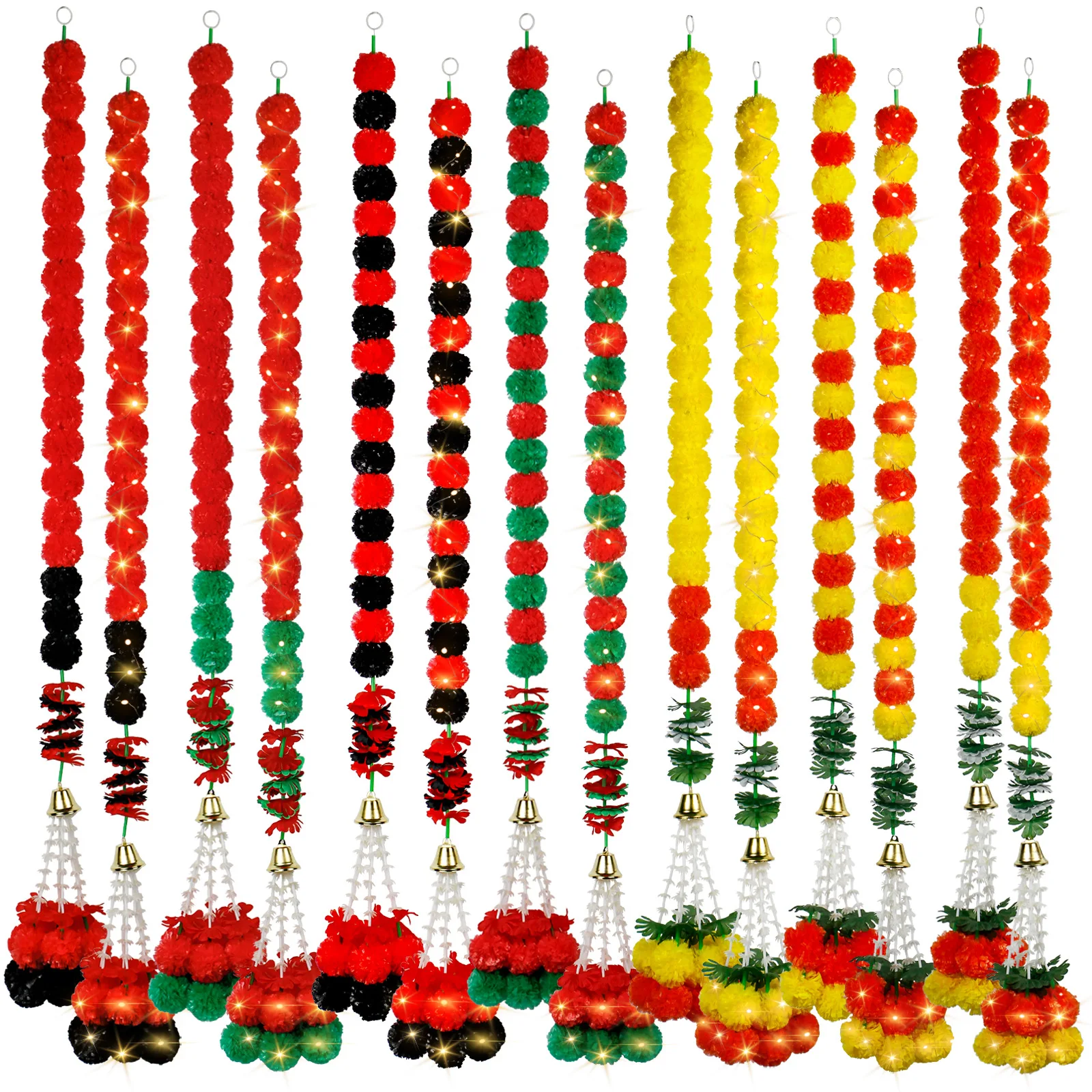 Nicro Mexican Fiesta Day Of The Dead Decoration Supplies Indian Diwali Wedding Handmade Artificial Marigold Flower Garland