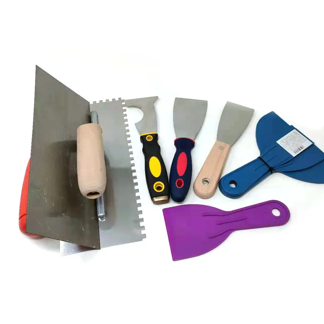 High quality stainless steel paint scraper polishing putty knife set with plastic handle