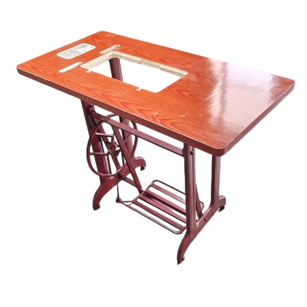 Red or White India style table with steel pipe stand used for ja series  household sewing machine