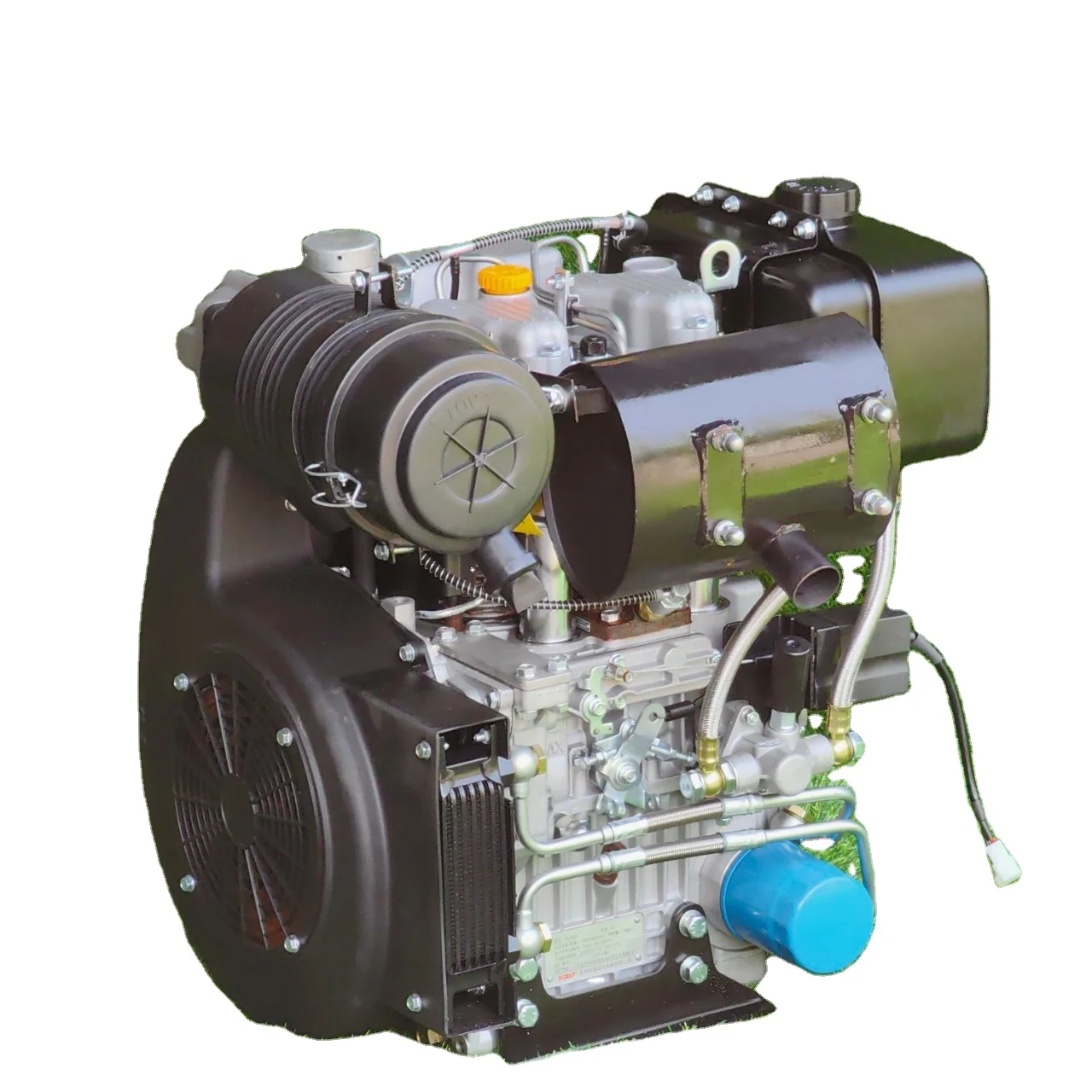 Small 4 stroke air cooled double cylinder Diesel Engine