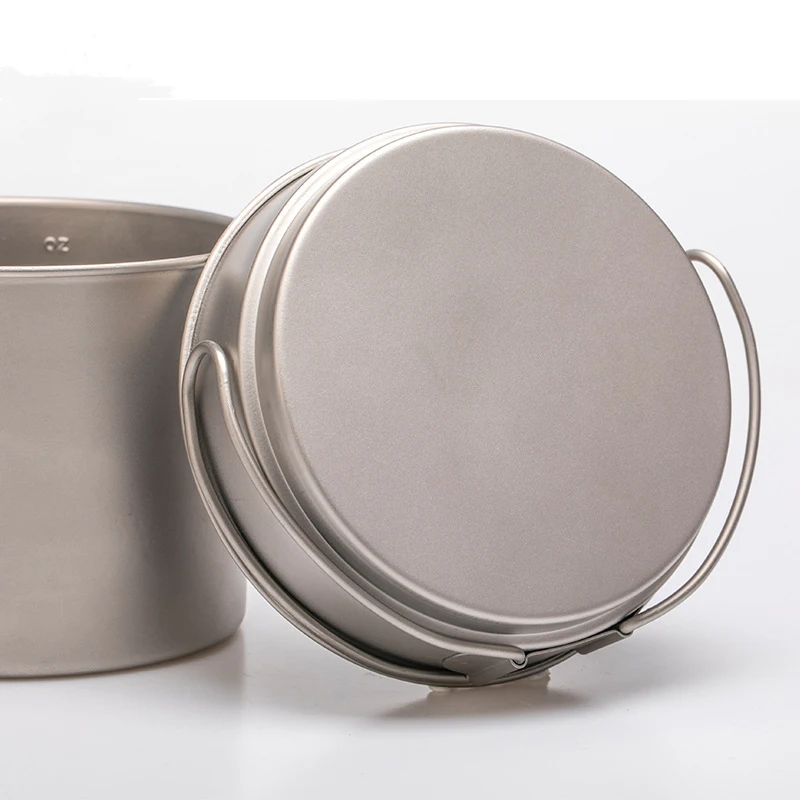 Ultralight Pure Titanium Pot Pan Pure Titanium Cookset Outdoor Camping Cookware Pan Pot Set