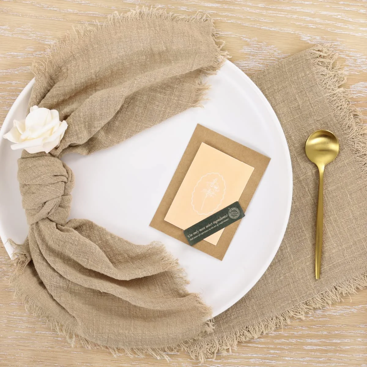 Organic rustic gauze cotton napkins rust Christmas table cheesecloth pink wedding dinner napkins