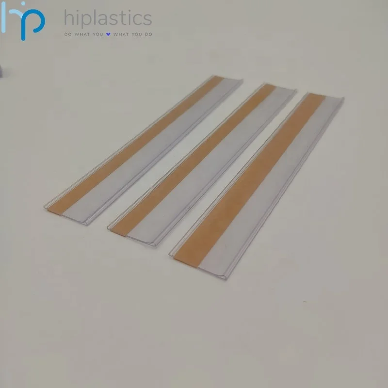 Hiplastics DBR26 Clear Plastic Strip Price Holder Self Adhesive Magnetic Label Holders for Warehouse Racking