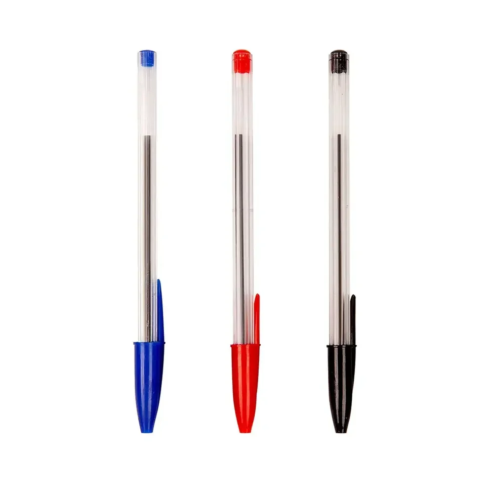 Wholesale 1.0mm  ballpoint pen  easy to write plastic pen student stationery for school 3 colors