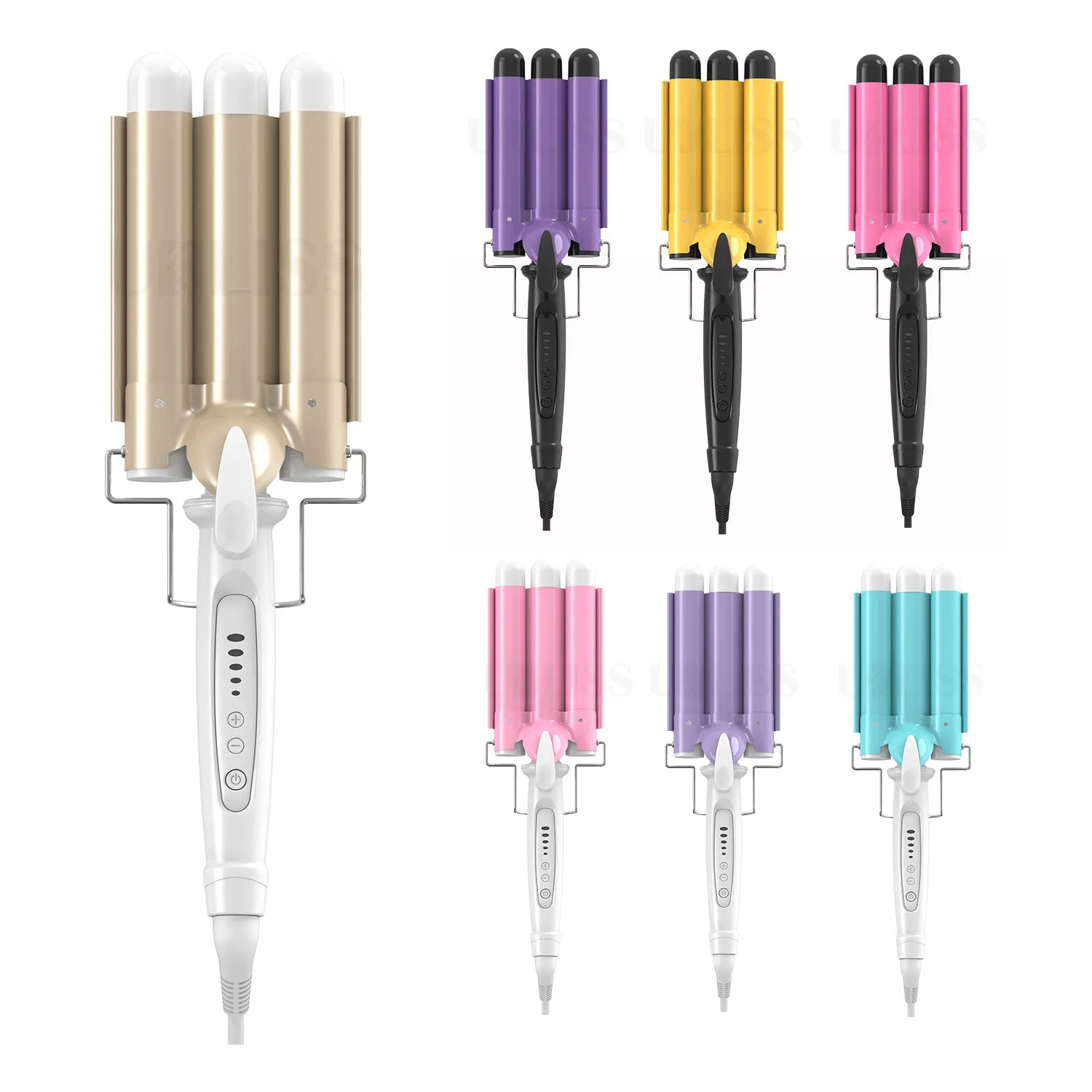 
Fast Heating Ceramic Hair Barrel Curler Private Labeling Hair Curling Wand Temperature Setting Hair Curler Flat Iron 