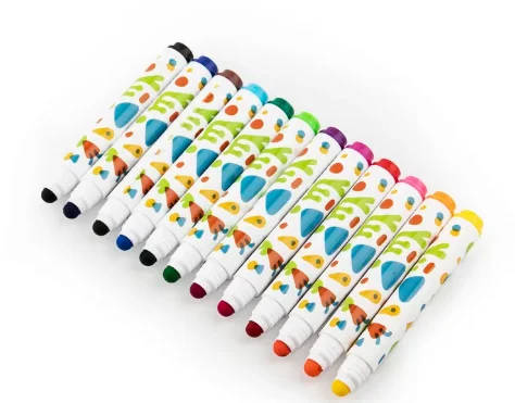 12-pack non-toxic washable marker set with round head for kids