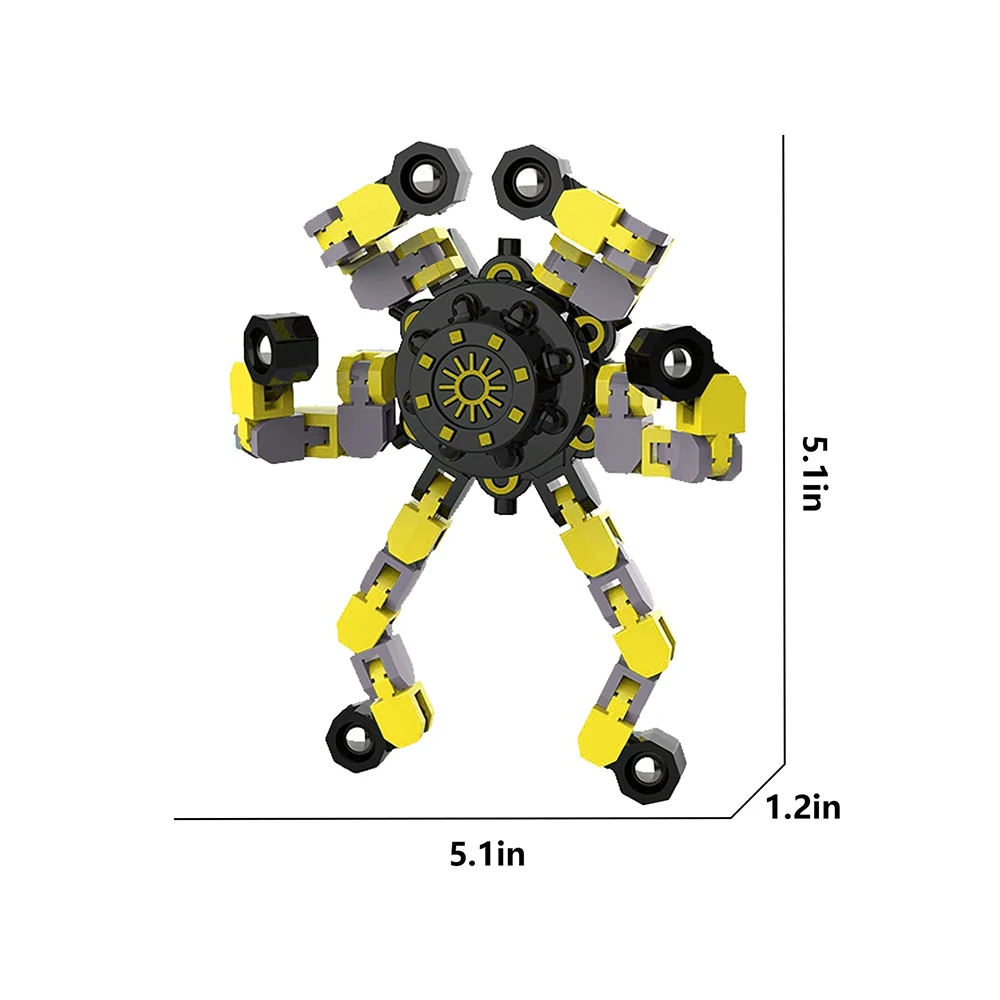Transformable Fidget Spinners Stress Relief Sensory DIY Robot Gyro Decompression Fidget Toys for Adults & Kids