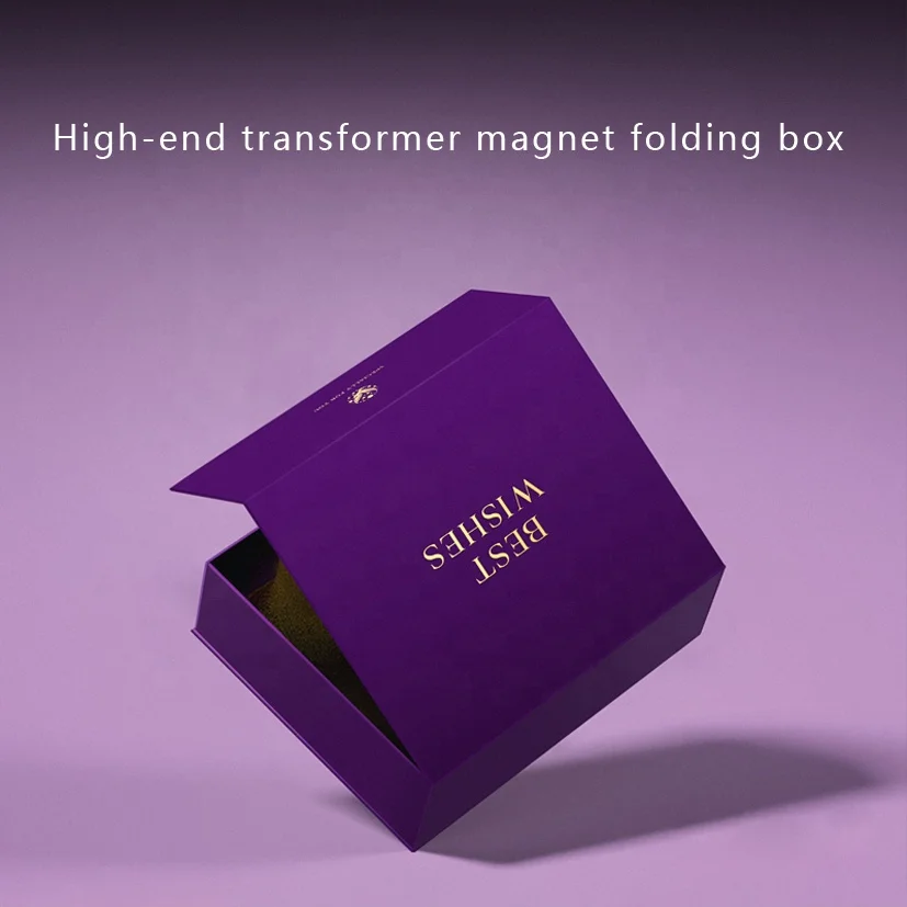 Custom logo printed cardboard folded luxury rigid packaging large magnetic basket gift box