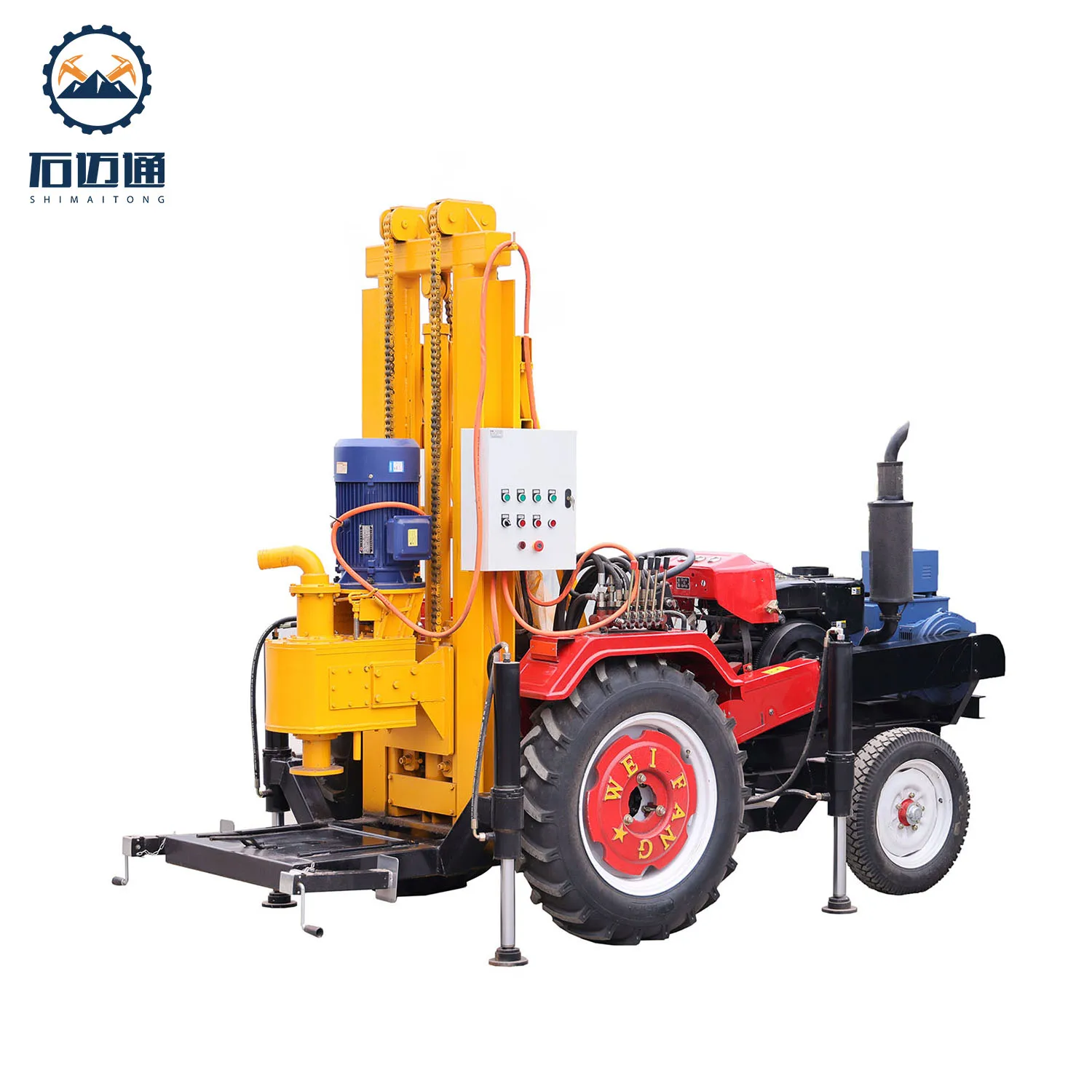 200m Small Tractor Mounted Water Well Rotary Drill Rig Machine for Sale