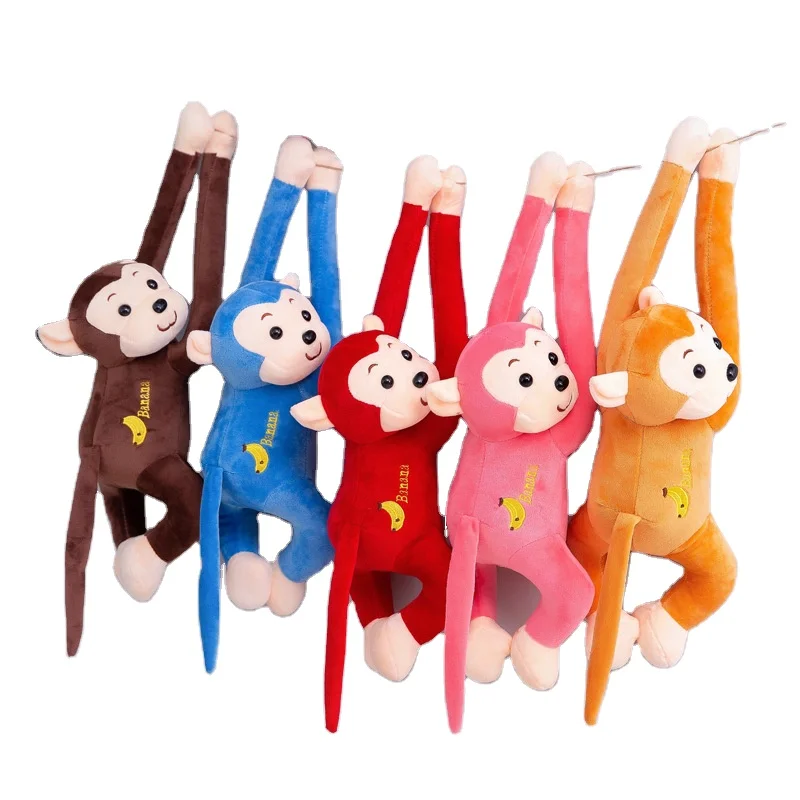 Wholesale In Stock 45/55/65cm Long Arm Monkey Plush Toy Hanging Monkey Lovely Button Monkey Soft Plush Kids Toys Gift