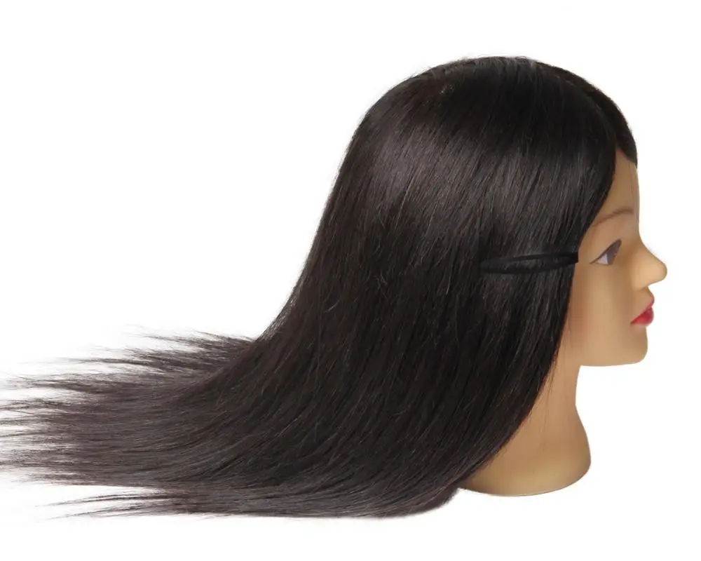 Dummy Training Head Hair Styling Long Hair Mannequin Head Hairdressing for Styling Practice Wig Head Human Hair  28CM