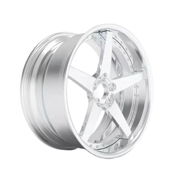 NEW Arrival Customized 18 19 20 21 22 2-piece super deep concave car wheels polished forged sliver wheels