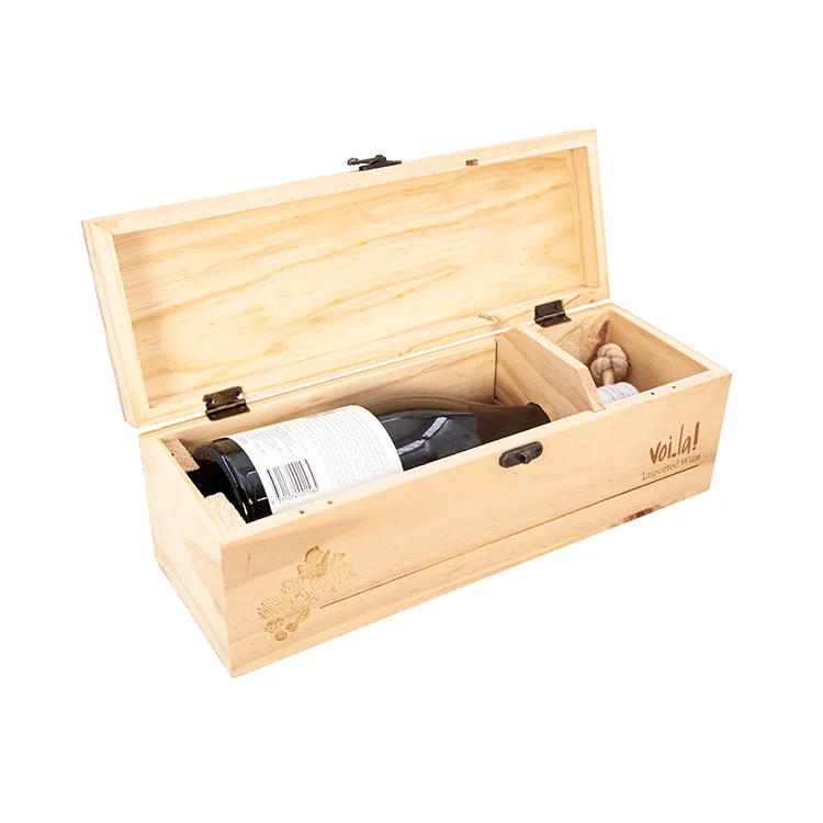 
Cheap custom spirits and drinks pine wooden unfinished wine box 