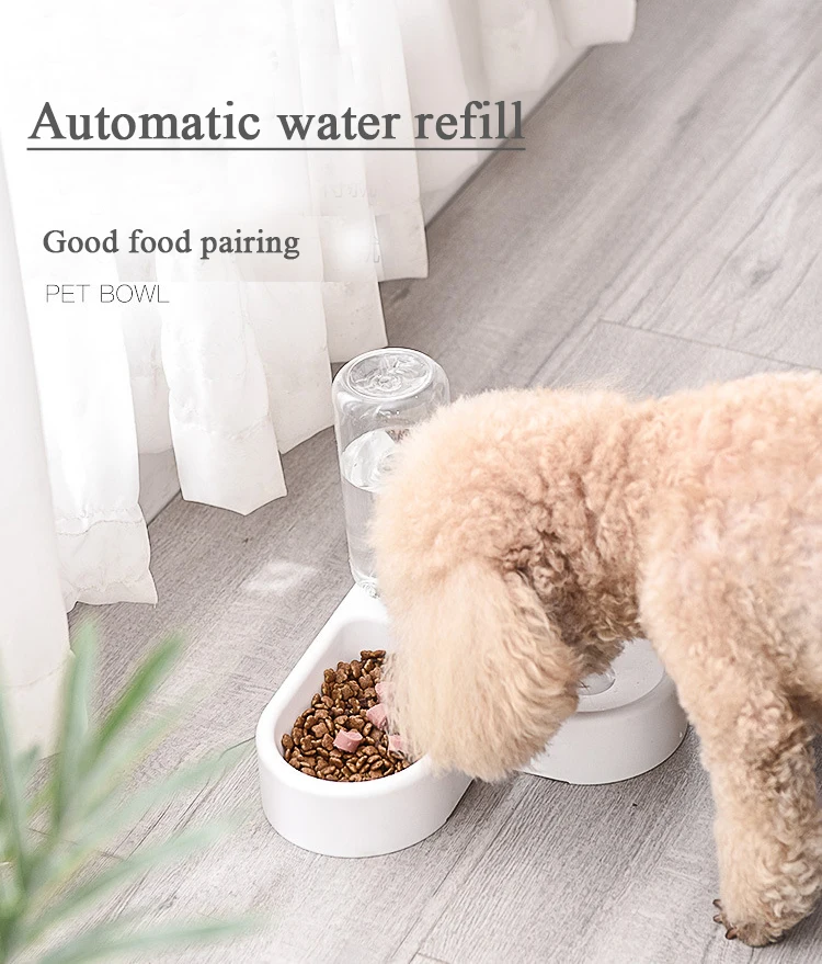 Wholesale Plastic Automatic Dog Bowls Pet Feeder Cat Feed Bowl Food Water Double Use pet feeder