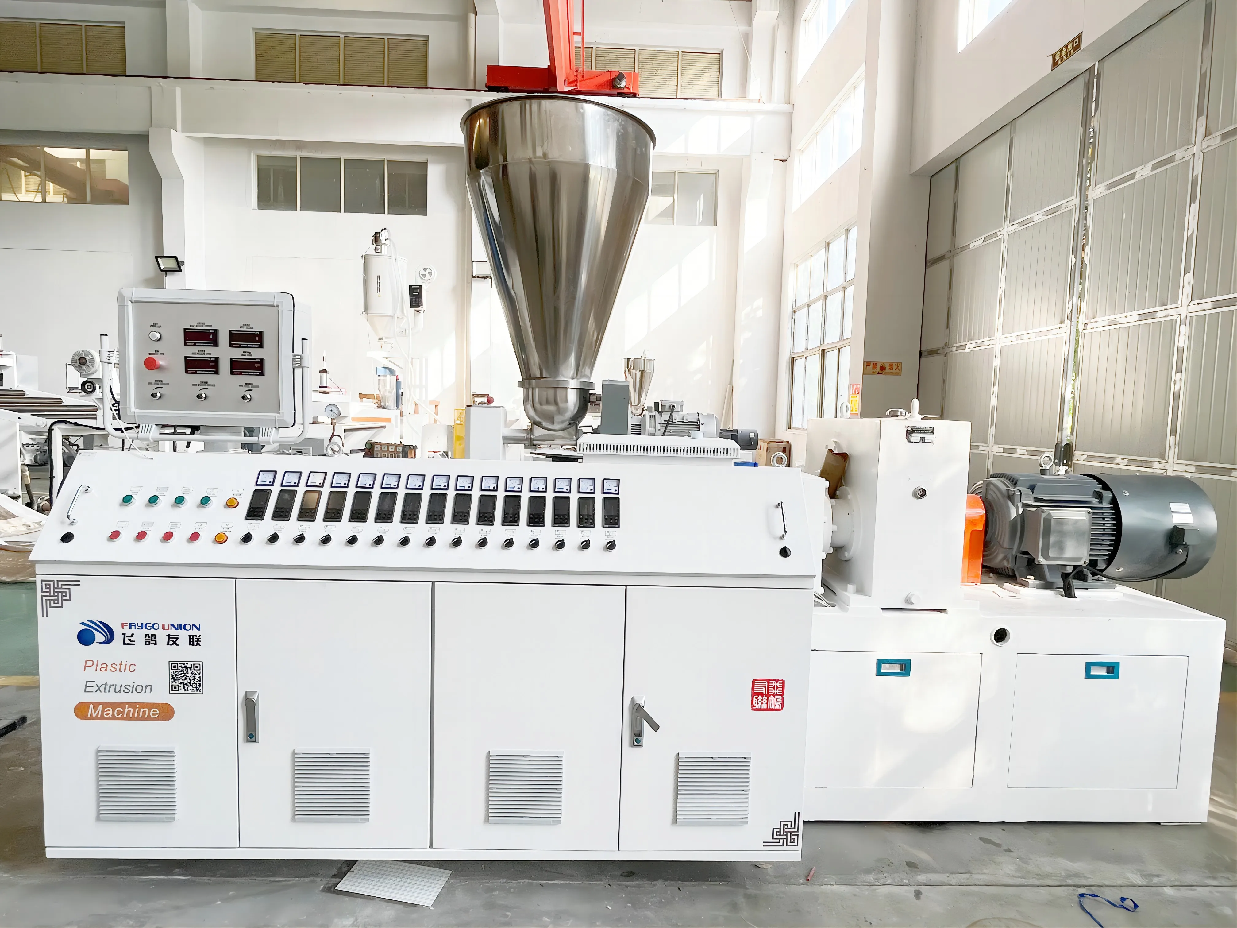 FAYGO UNION corrugated pipe extrusion line and single screw extruder with high quality and good price