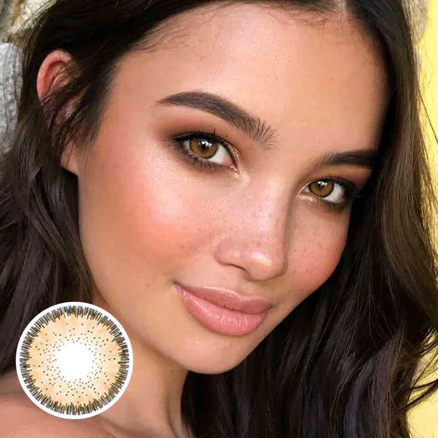 magic walnut  brown colored contact lenses hazel color contact lens eyewear lentes de contacto de color soflen  size 14.5 mm