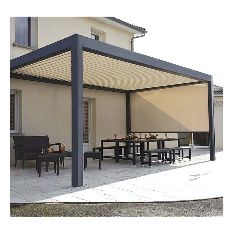 Glass pergola prefabricated aluminum pergola systems tempered glass sunrooms  aluminum prefab greenhouse