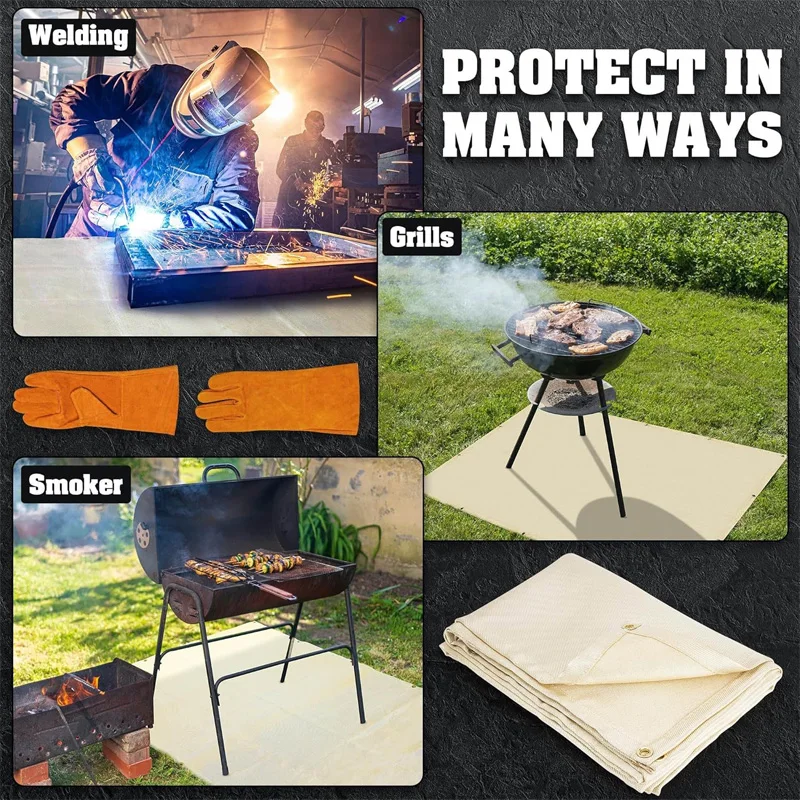 Fire Retardant Fiberglass 4x6 6x6 8x8 ft Welding Blanket for Fireplace BBQ