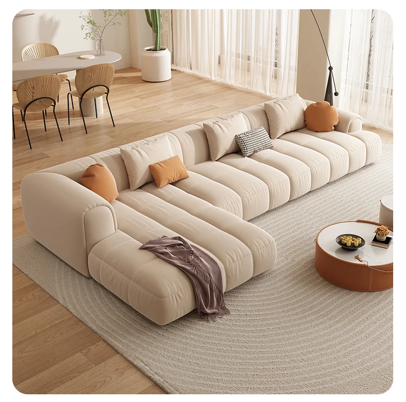 Living room sofa Technology cloth Square sofa living room simple modern light luxury corner imperial concubine color matching so