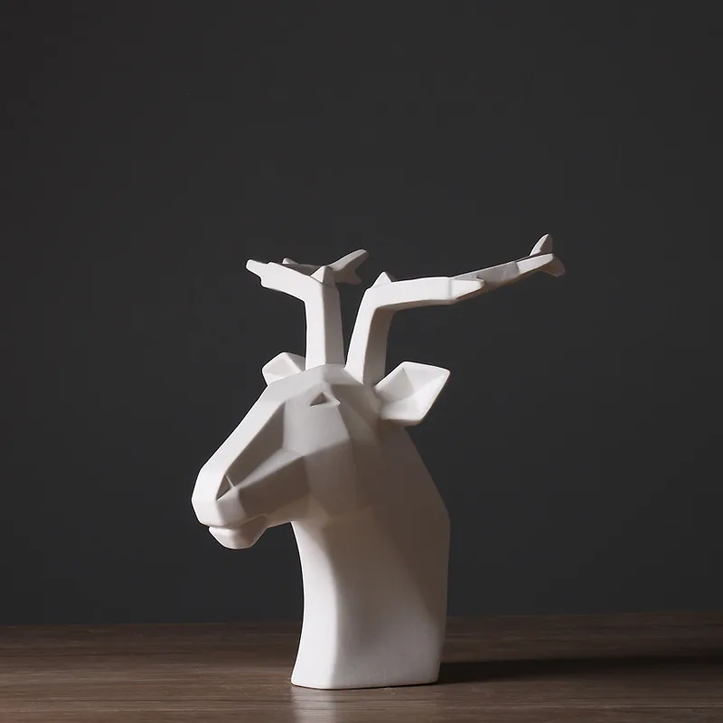 New Ceramic Statue animal ELK Figurine decoration Crafts for Gift for Home Decor