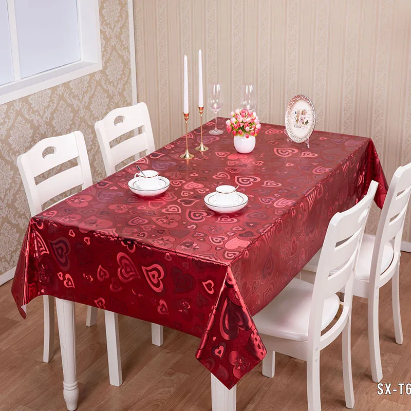 golden silver grounding with non-woven flannel backing Embossed table linens runners