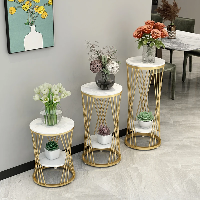 Роскошная мраморная тарелка для гостиной, балкона, маленькая тарелка для чайного столика, Угловое украшение, подставка для растений и горшков, комнатная подставка для цветов