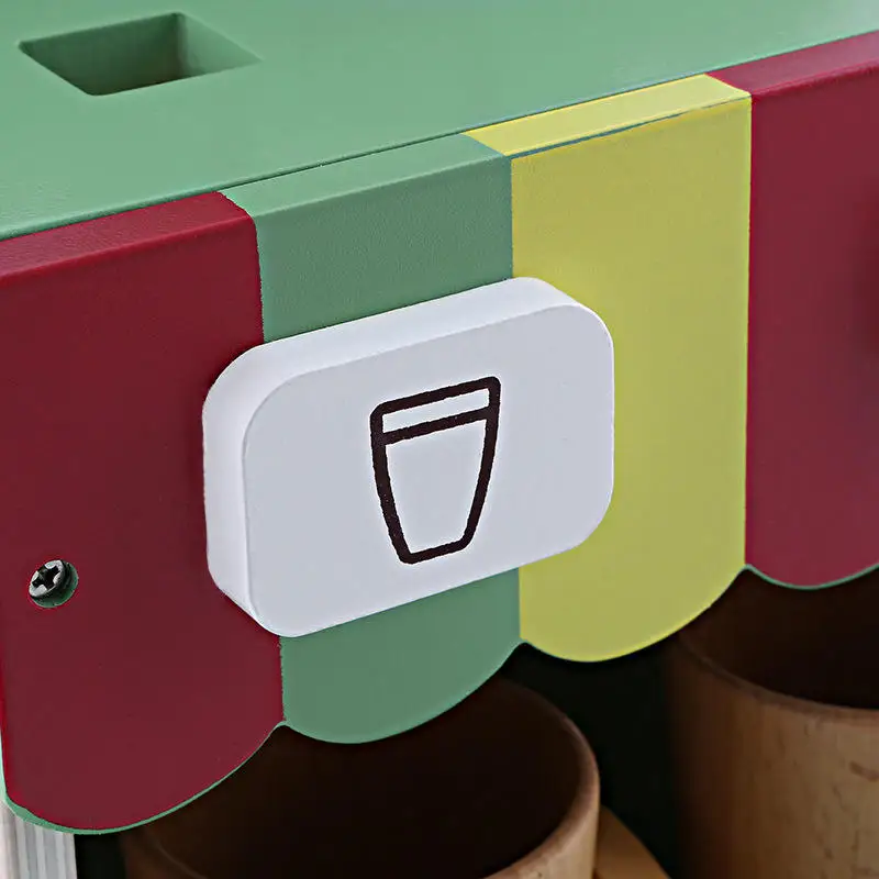 Baby Early Learning Educational Toys Wooden Kitchen Pretend Play Toy with Simulation Coffee Machine Toaster Machine Food Mixer