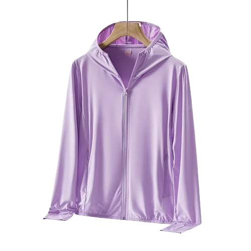 Factory summer new sunscreen couple models ice silk ice feeling hooded sunscreen ultra-light breathable skin windbreaker