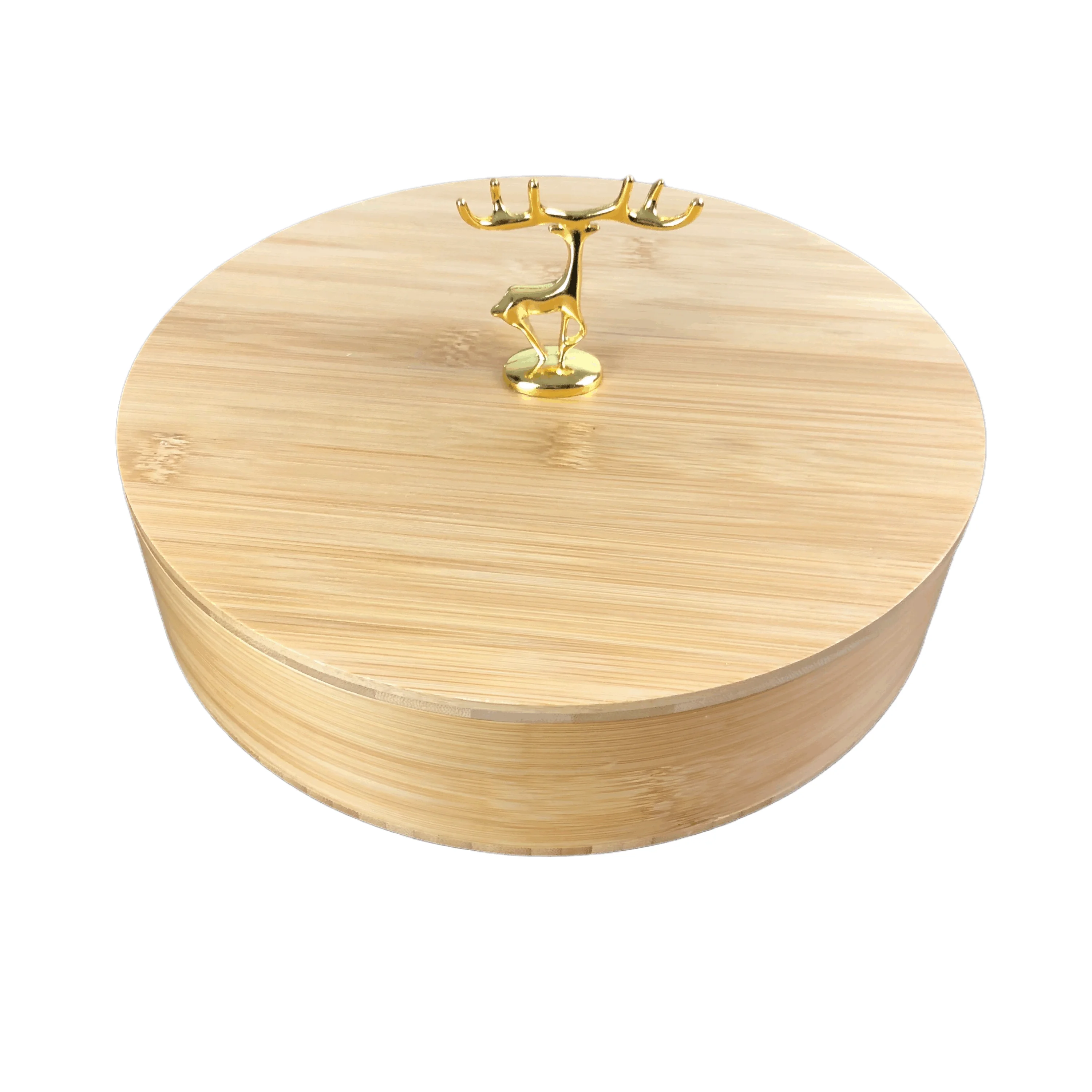 Handmade Snack fruit tray with lid bamboo storage box wooden food organizer Dried fruit tray box