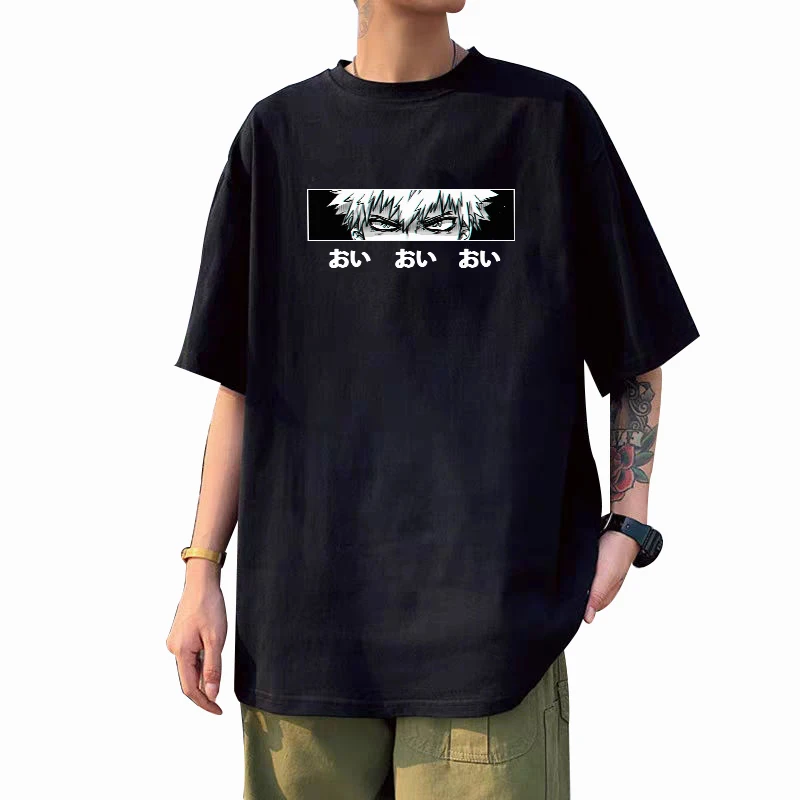 
Men T Shirt My Hero Academia Bakugou Anime Oversized Manga Unisex couple Clothing Harajuku japanese y2k streetwear 