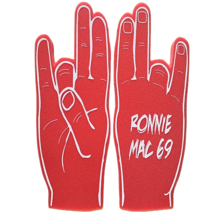 Hot Sale Yellow Printed Foam Hand for Cheer Leading Wave Foam Hand Sponge
