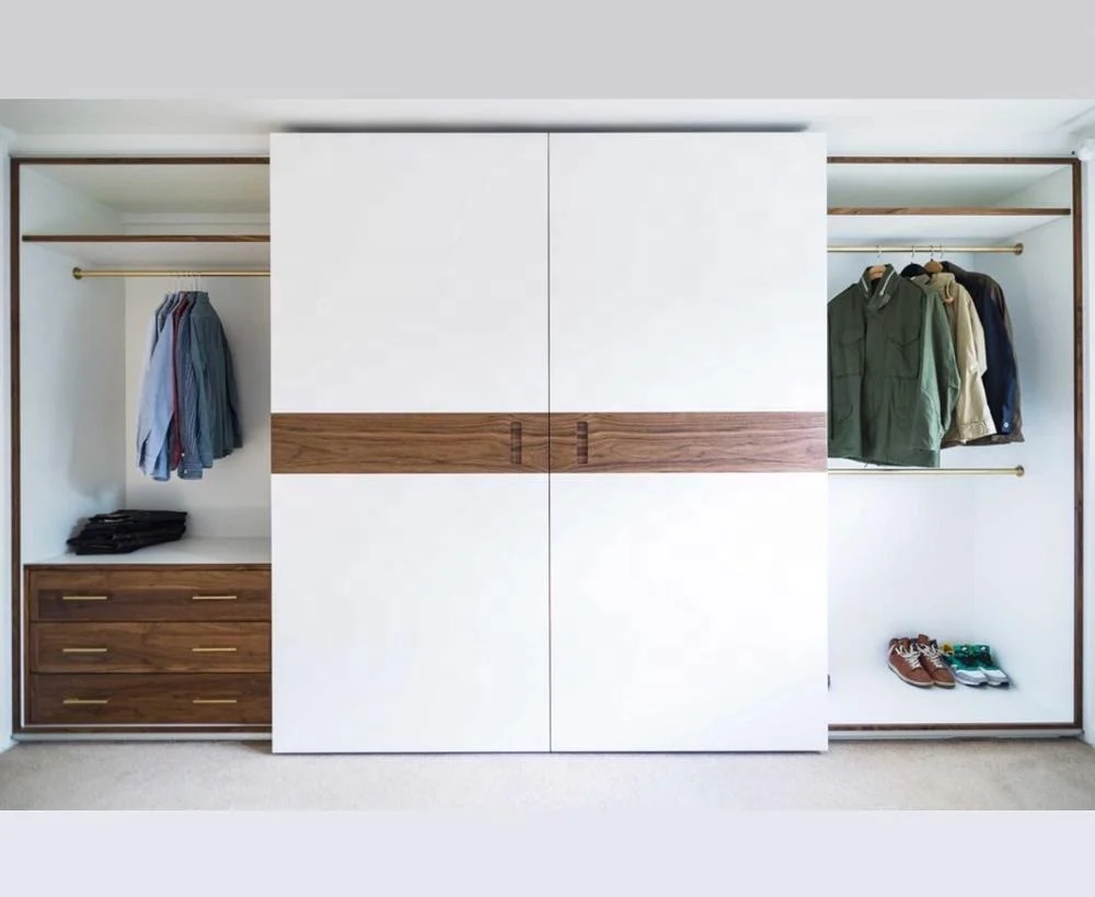 
Custom design walnut 4 door sliding wardrobe 